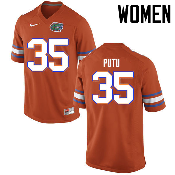 Women Florida Gators #35 Joseph Putu College Football Jerseys Sale-Orange